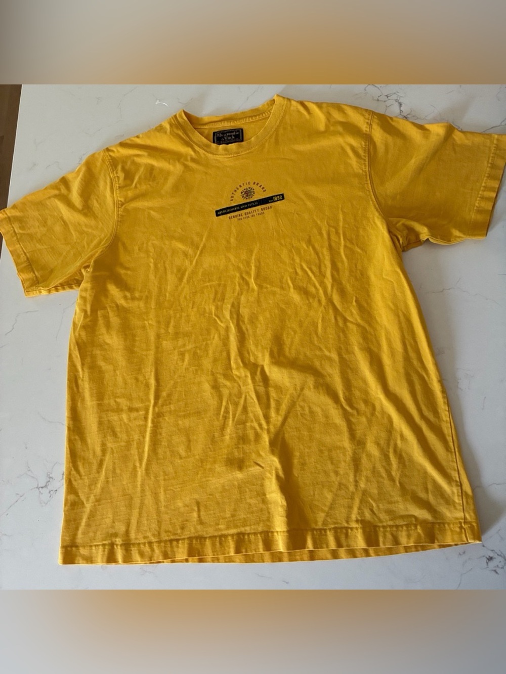 Vintage 90s Y2K Abercrombie & Fitch T Shirt Men XL Yellow Celestial Sun Graphic